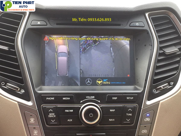 Lắp đặt camera 360 độ cho Hyundai Santafe chính hãng tại Tiến Phát Auto